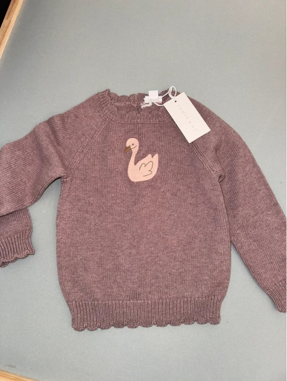 Jaime Kay 1 Year NWT swan embroidered Sweater